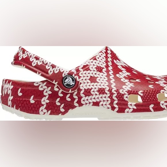 Mens red holiday CROCS *NIB PERFECT FOR AN UGLY SWEATER PARTY! - Picture 2 of 4
